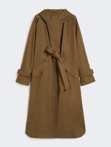 Water-repellent wool gabardine duster coat