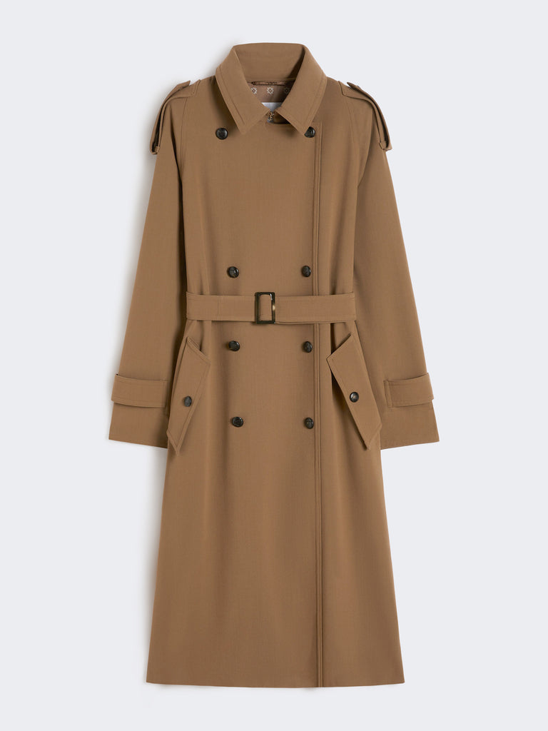 max mara water-repellent wool gabardine trench coat for women