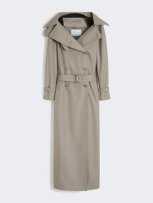 max mara long water-repellent cotton twill trench coat for women
