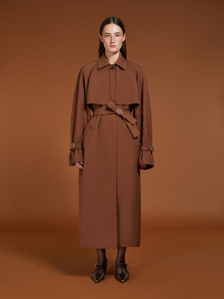 max mara oversized trench coat in water-repellent gabardine