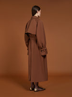 Oversized Trench Coat In Water-Repellent Gabardine for Women - Tobacco - Max Mara UAE
