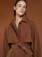 Oversized Trench Coat In Water-Repellent Gabardine for Women - Tobacco - Max Mara UAE