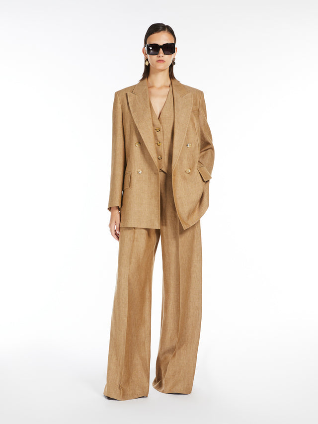 Olimpia Jacket In Linen for Women - Tobacco - Max Mara UAE