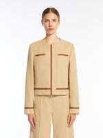Cotton Twill Crew-Neck Jacket for Women - Sand - Max Mara UAE