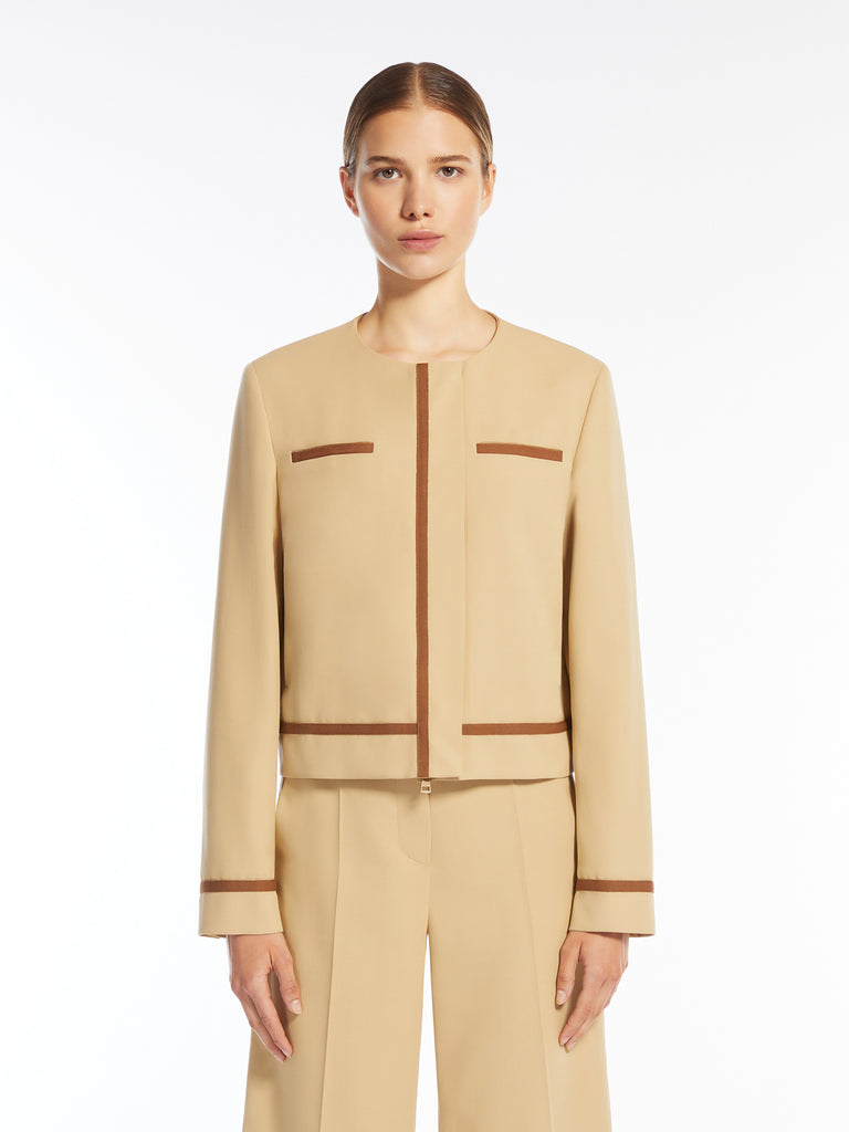 max mara cotton twill crew-neck jacket
