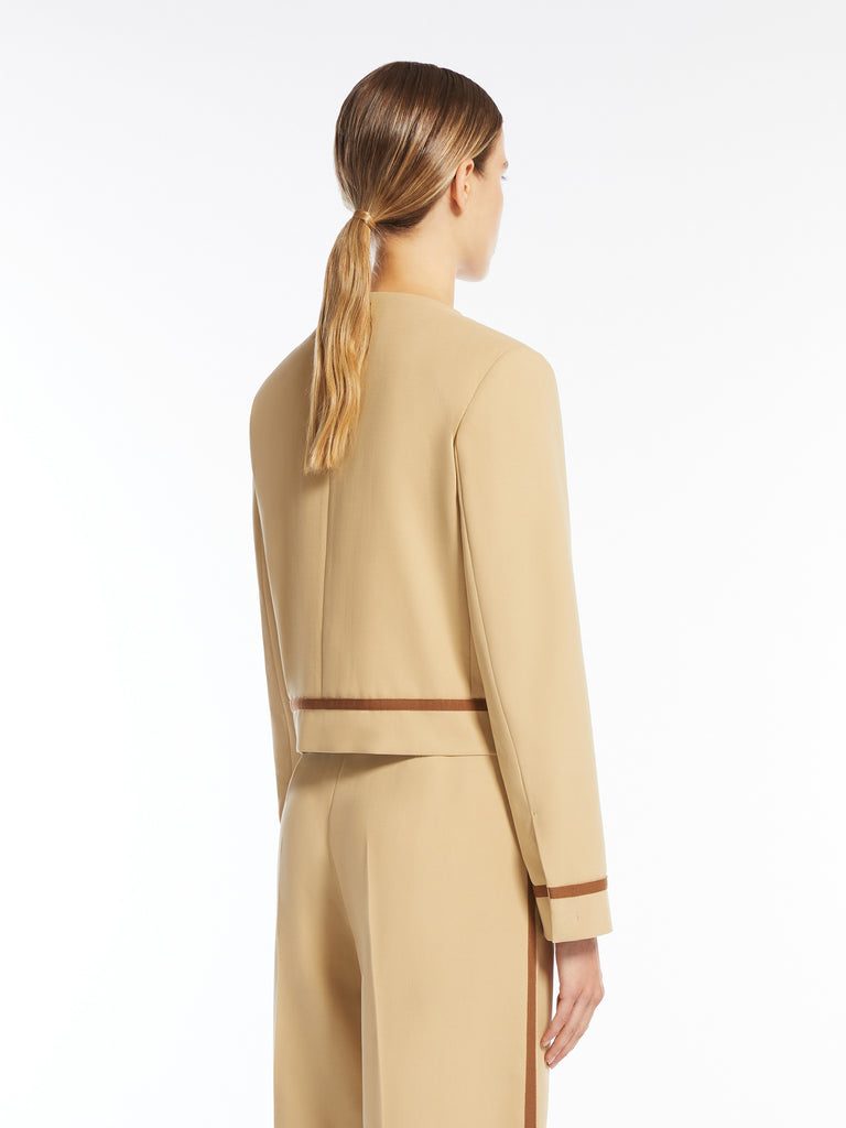max mara cotton twill crew-neck jacket