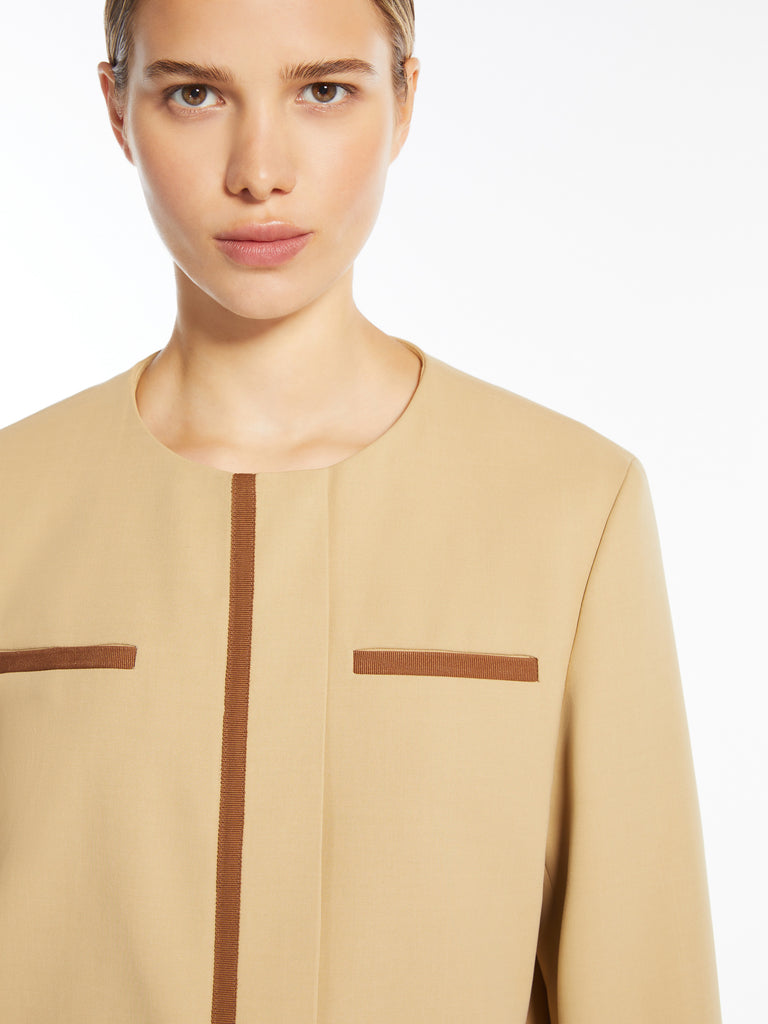 max mara cotton twill crew-neck jacket