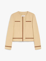 Cotton Twill Crew-Neck Jacket for Women - Sand - Max Mara UAE