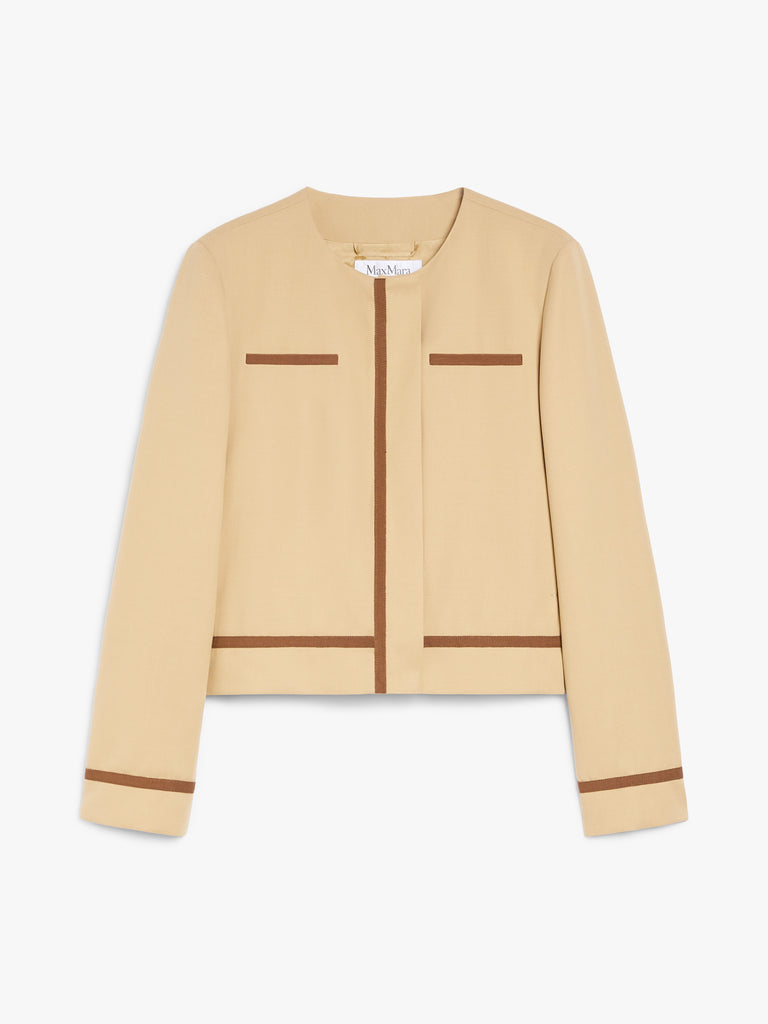 max mara cotton twill crew-neck jacket