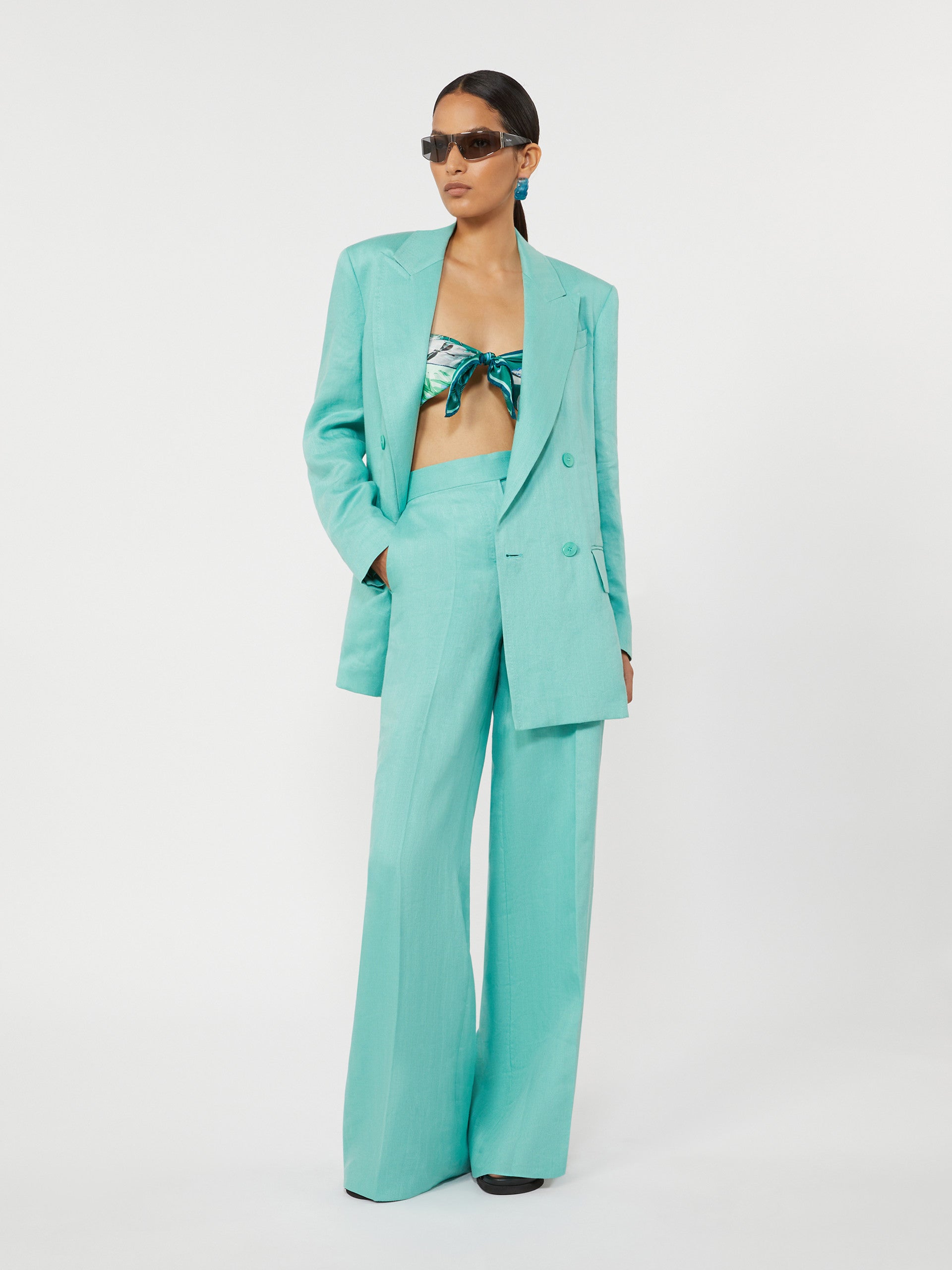 max mara olimpia jacket in chevron linen for women