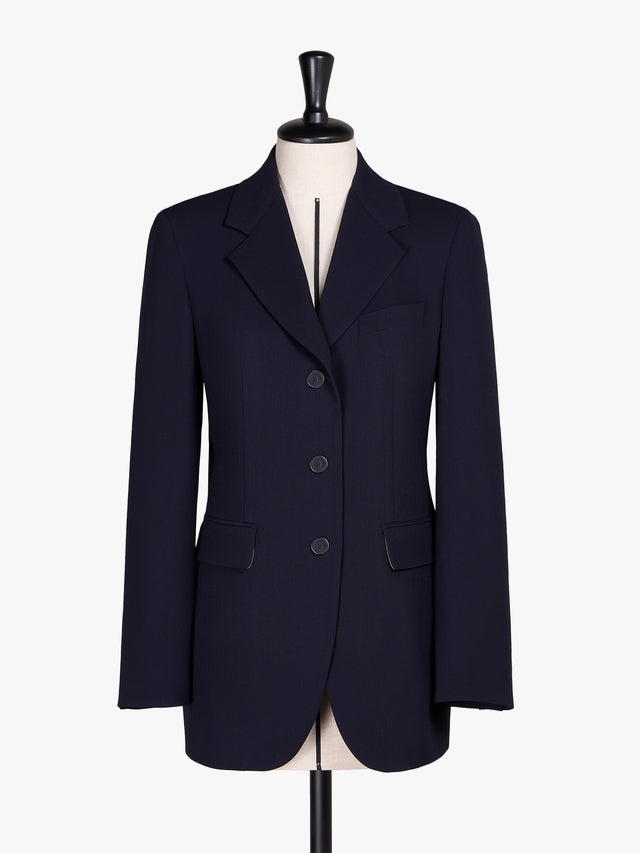 Single-Breasted Wool Cady Blazer for Women - Ultramarine - Max Mara UAE