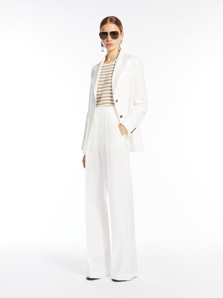 max mara single-breasted linen blazer