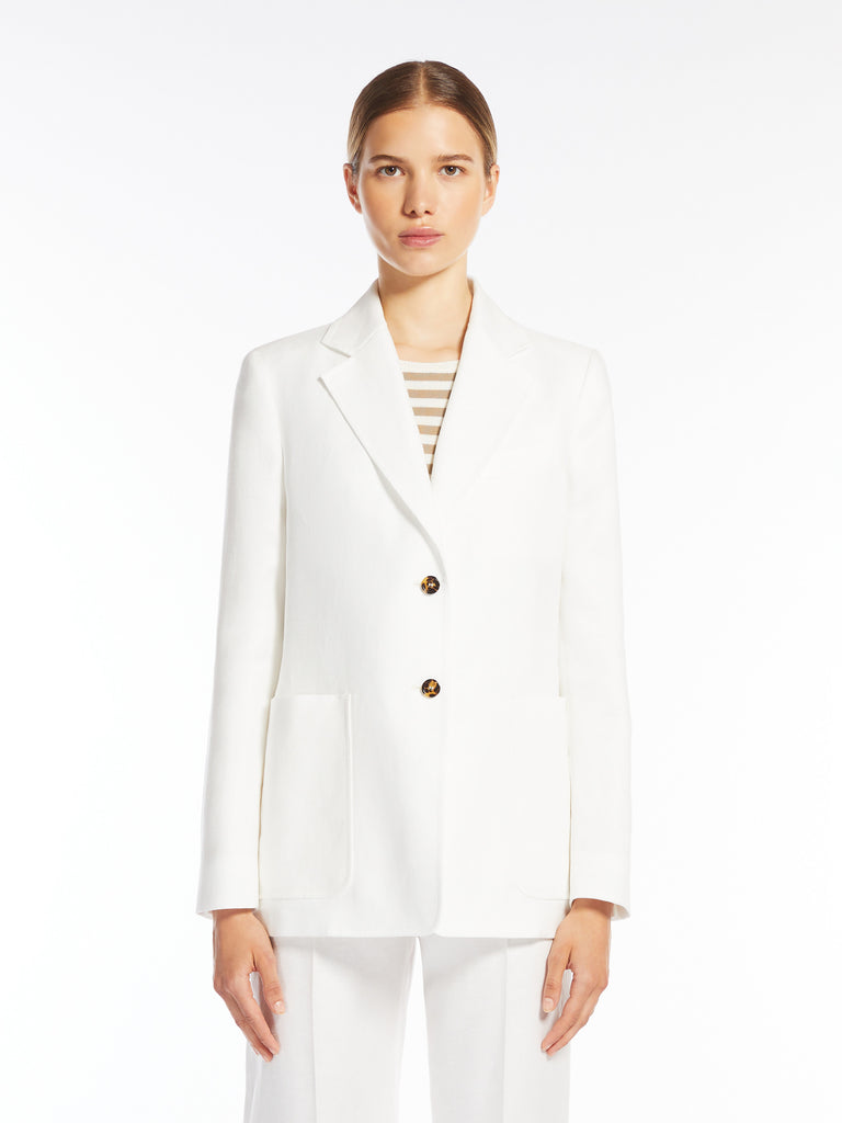 max mara single-breasted linen blazer