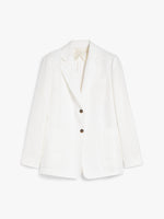 Single-Breasted Linen Blazer for Women - Silk - Max Mara UAE