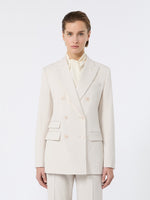 Double-Breasted Comfortable Wool Blazer for Women - Ivory - Max Mara UAE