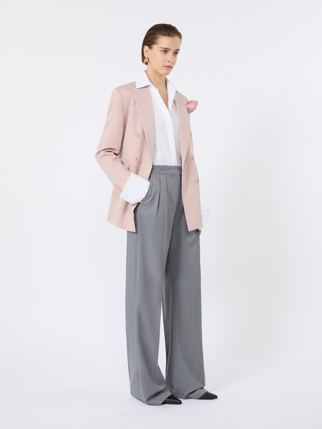 Double-Breasted Comfortable Wool Blazer for Women - Pink - Max Mara UAE
