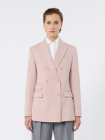 Double-Breasted Comfortable Wool Blazer for Women - Pink - Max Mara UAE