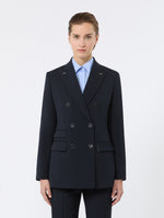 Double-Breasted Comfortable Wool Blazer for Women - Ultramarine - Max Mara UAE