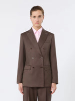 max mara double-breasted wool and silk blazer for women