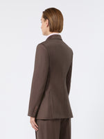 Double-Breasted Wool And Silk Blazer for Women - Tobacco - Max Mara UAE