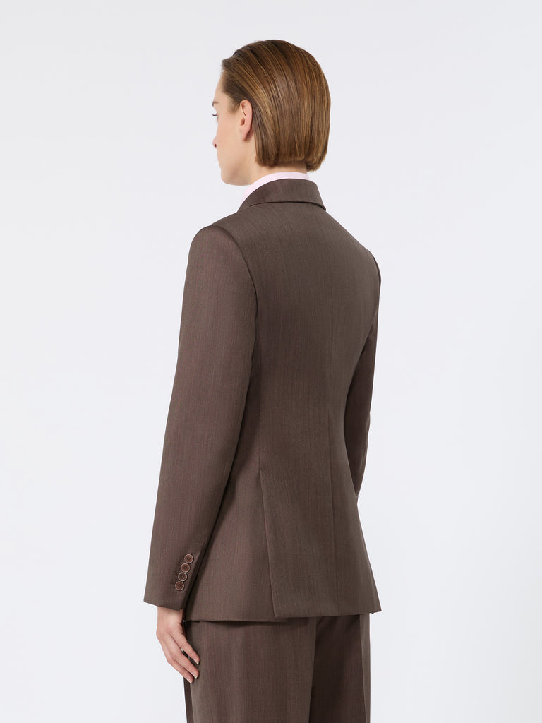 max mara double-breasted wool and silk blazer
