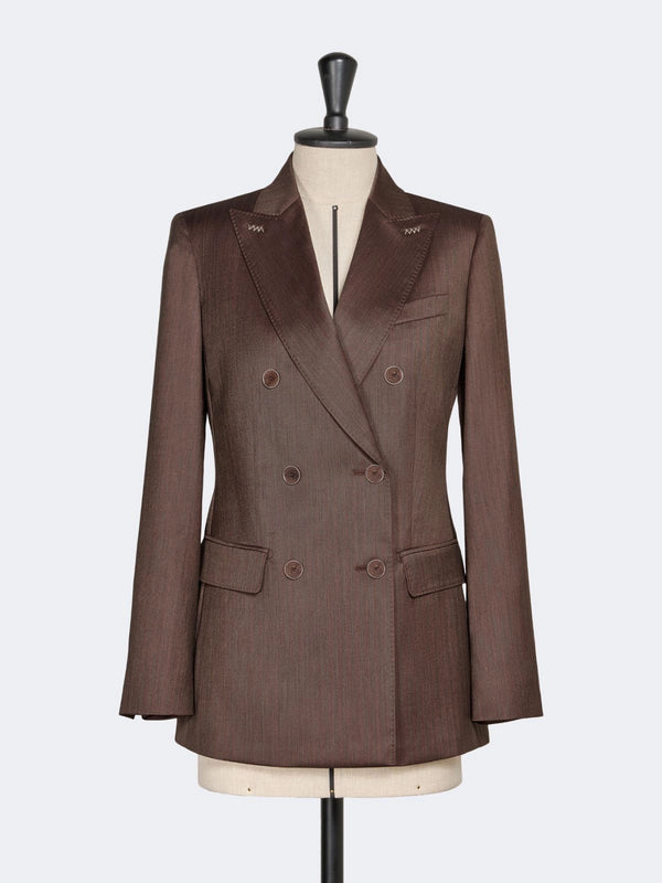 max mara double-breasted wool and silk blazer for women