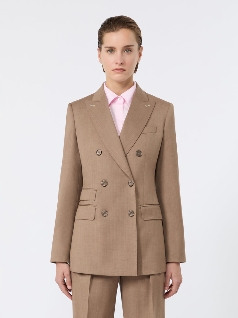 max mara double-breasted wool twill blazer