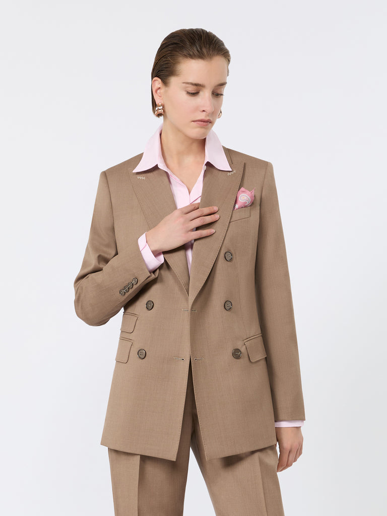 max mara double-breasted wool twill blazer