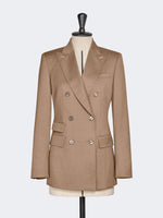Double-Breasted Wool Twill Blazer for Women - Hazelnut Brown - Max Mara UAE