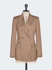 Double-Breasted Wool Twill Blazer for Women - Hazelnut Brown - Max Mara UAE