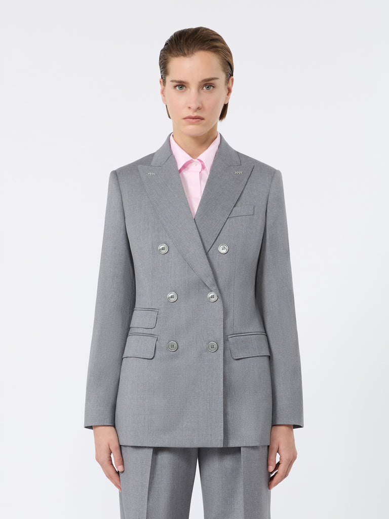 max mara double-breasted wool twill blazer