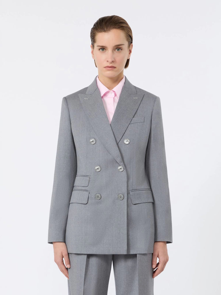max mara double-breasted wool twill blazer