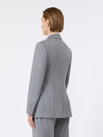 Double-Breasted Wool Twill Blazer for Women - Medium Grey - Max Mara UAE