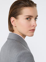 Double-Breasted Wool Twill Blazer for Women - Medium Grey - Max Mara UAE