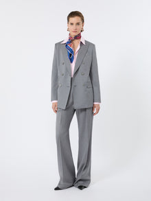 Double-Breasted Wool Twill Blazer for Women - Medium Grey - Max Mara UAE
