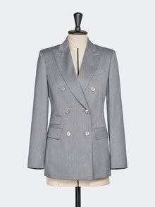 Double-Breasted Wool Twill Blazer for Women - Medium Grey - Max Mara UAE