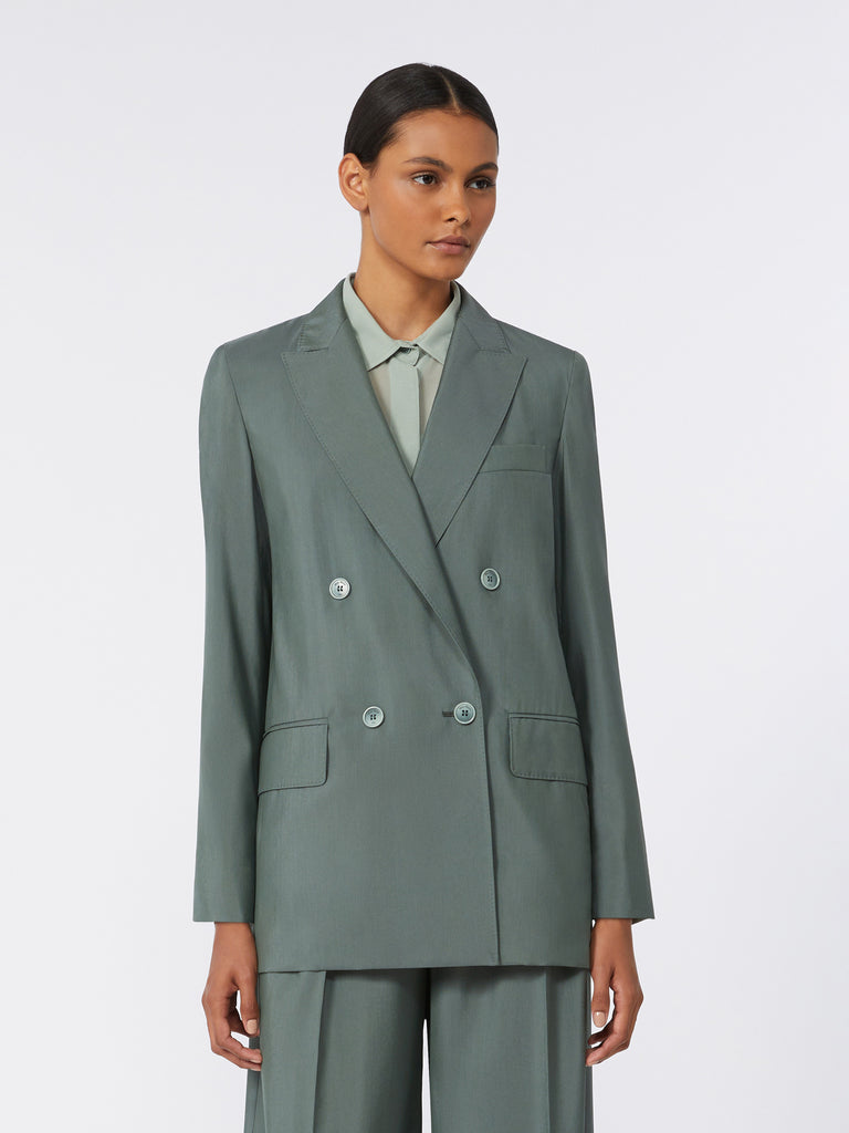 max mara double-breasted wool and silk blazer