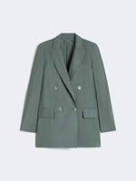 max mara double-breasted wool and silk blazer for women