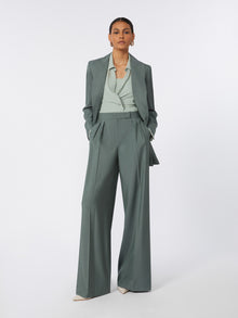 Double-Breasted Wool And Silk Blazer for Women - Dark Green - Max Mara UAE