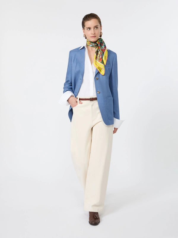 max mara single-breasted wool and silk canvas blazer for women