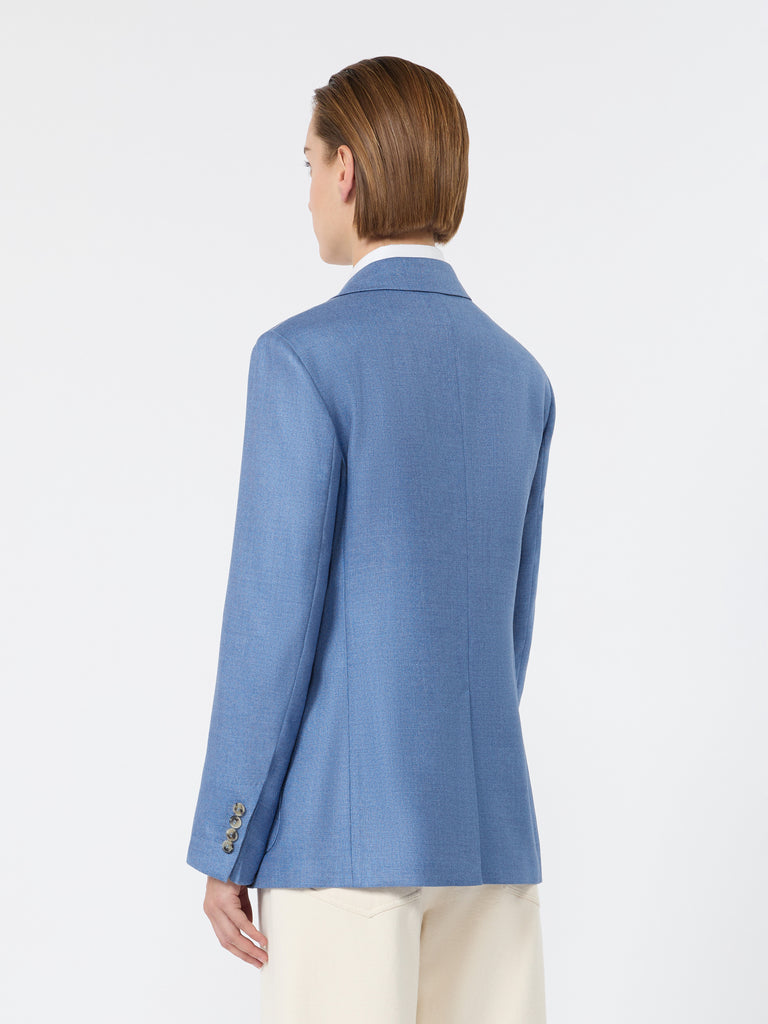 max mara single-breasted wool and silk canvas blazer