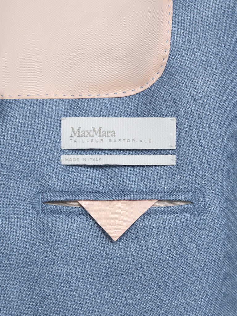 max mara single-breasted wool and silk canvas blazer