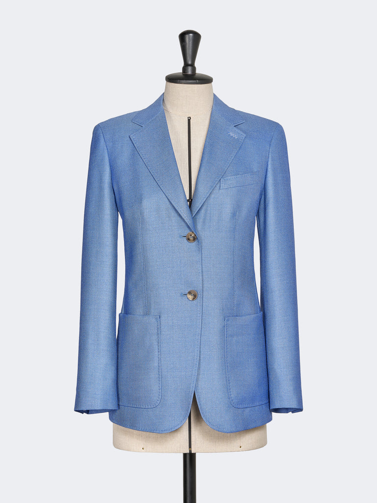 max mara single-breasted wool and silk canvas blazer