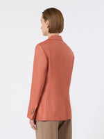 Single-Breasted Wool And Silk Canvas Blazer for Women - Coral - Max Mara UAE