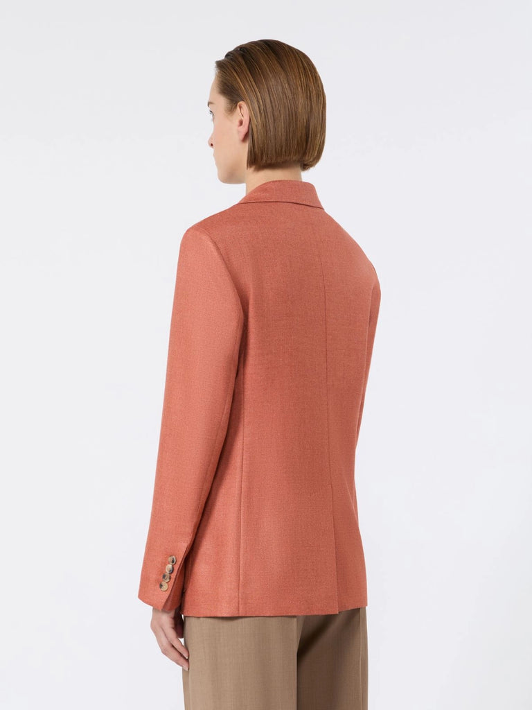 max mara single-breasted wool and silk canvas blazer