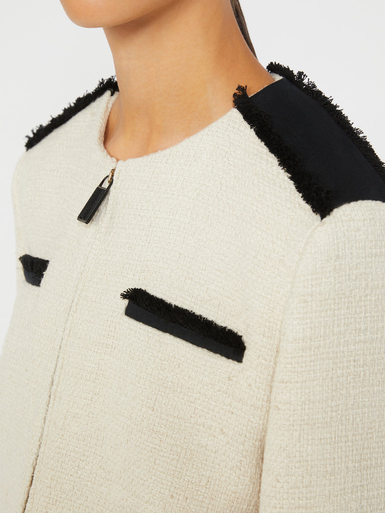 max mara cotton and linen basketweave jacket