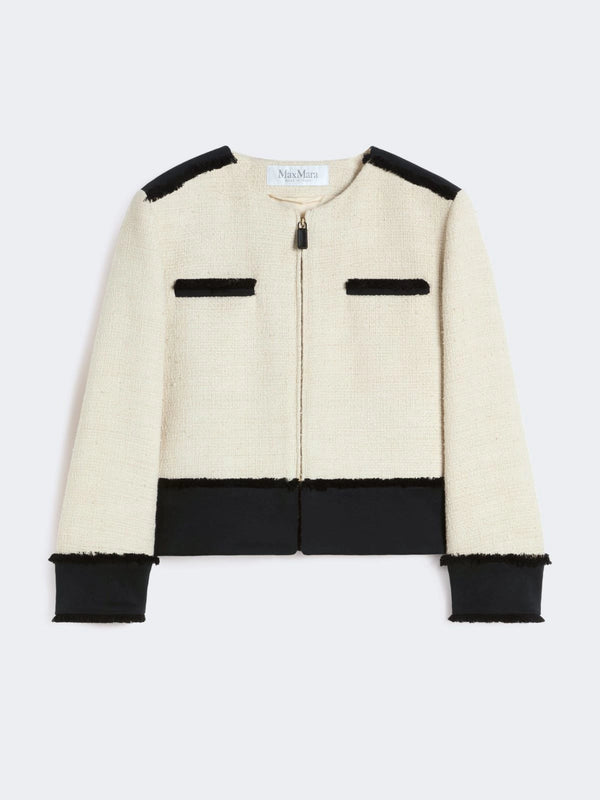 max mara cotton and linen basketweave jacket for women