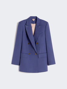 Double-Breasted Blazer In Mohair, Wool And Silk for Women - Navy - Max Mara UAE
