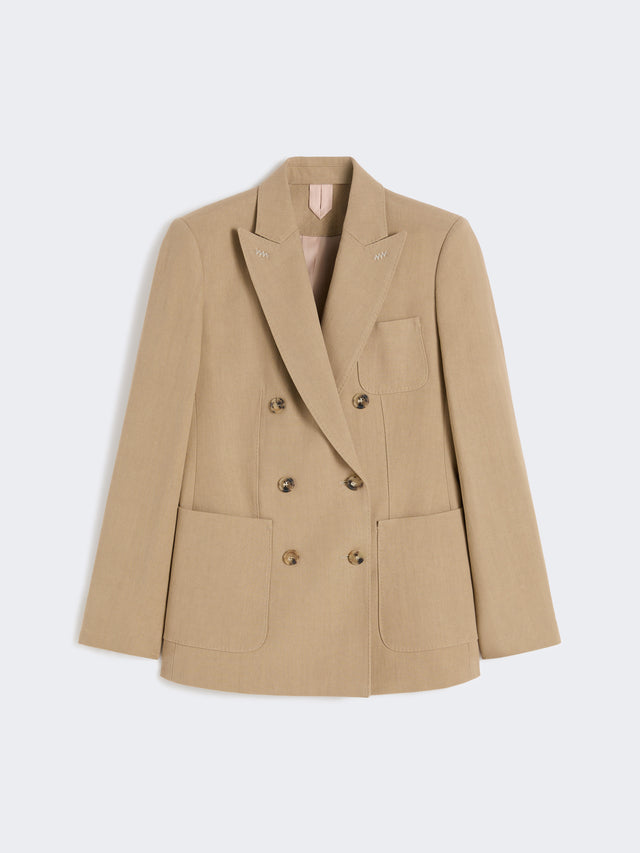 Double-Breasted Hemp Blazer for Women - Desert - Max Mara UAE