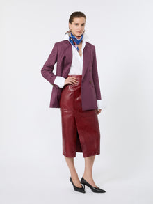 Wool, Mohair And Silk Double-Breasted Blazer for Women - Wine-Coloured - Max Mara UAE